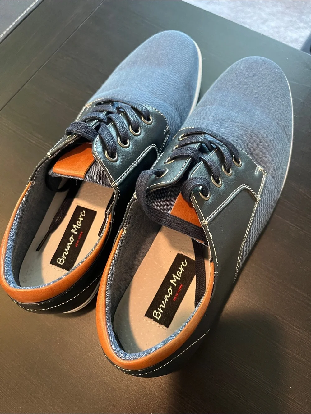 Navy Canvas & Trim Casual Dress Shoes